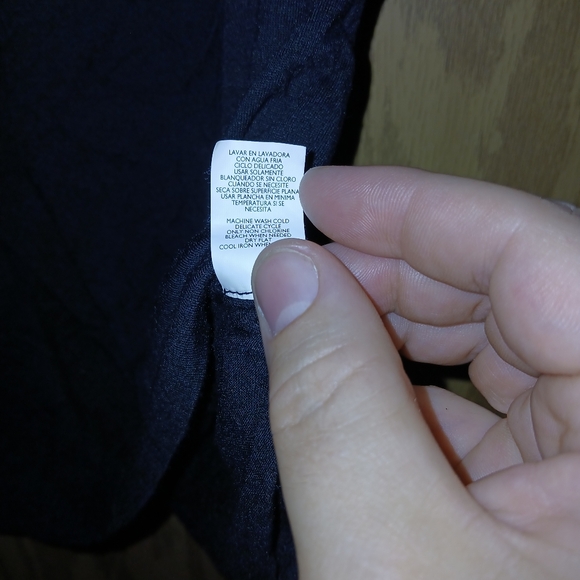 Daisy Fuentes Modal Top Womens Size Medium Black Textured Peplum Flutter Sleeves - Picture 5 of 11